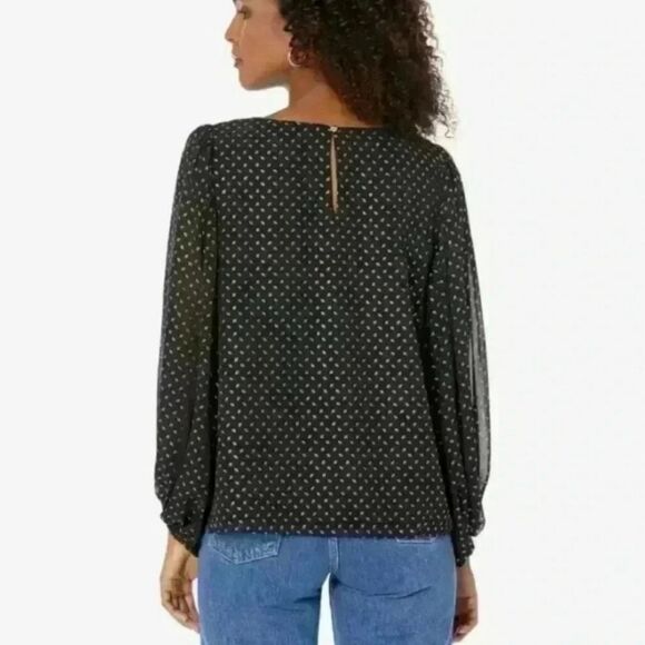 Vince Camuto Crew Neck Balloon Sleeve Blouse - Picture 3 of 16